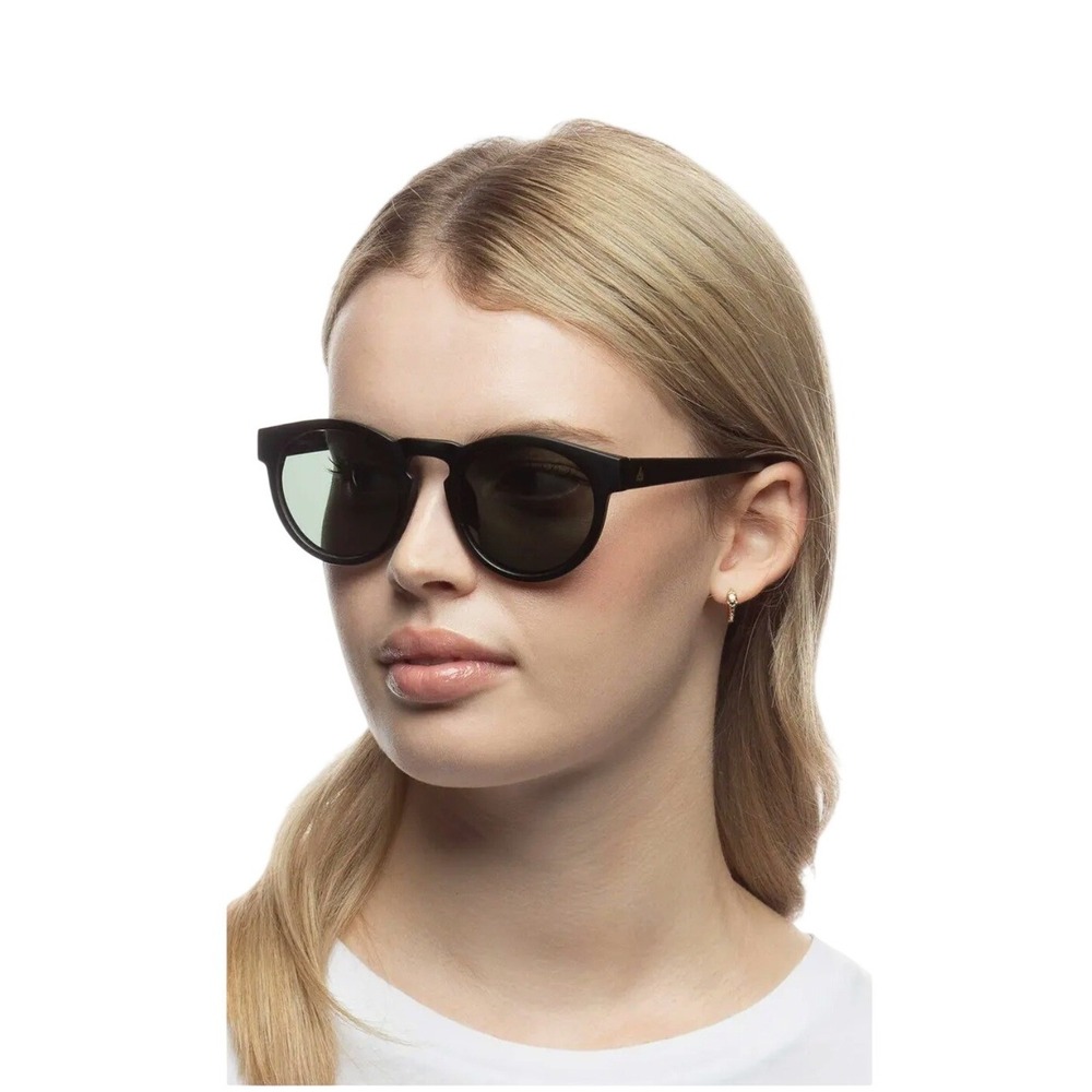 AIRE Cursa Black Round Sunglasses Recycled Plastic 2222536 Unisex‎ 48-22-141